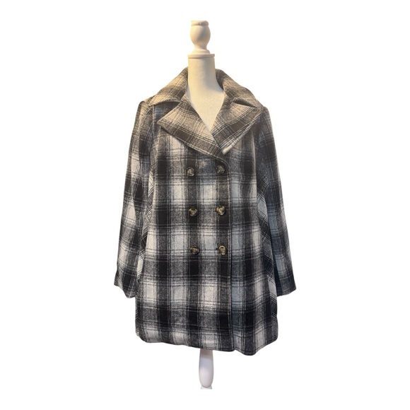 Lane Bryant Double-Breasted Faux-Wool Coat - Picture 1 of 7